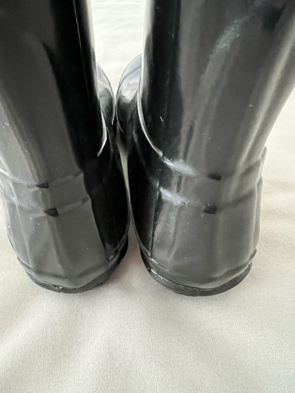 Hunter Original Black Gloss Tall Shiny Rain Boots W23616 - size 6 Female - Picture 7 of 8